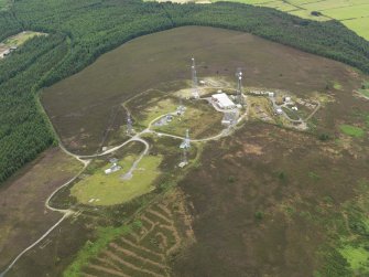 Oblique aerial view centred on the scatter station, taken from the SSW.