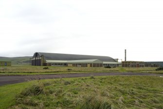 General view from NNE of Gaydon aircraft hangar.