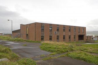 View from N of transit accommodation building.