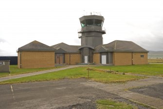 View from WSW of control tower and associated buildings