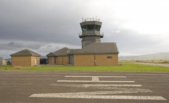 View from NNW of control tower and met office.