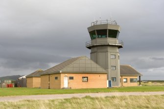 View from NW of met office and control tower.