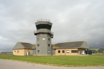 View from SW of control tower with associated buildings.