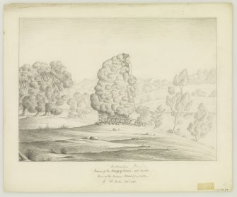 Drawing showing view from E.