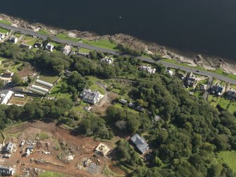 General oblique aerial view centred on the villa, taken from the WSW.