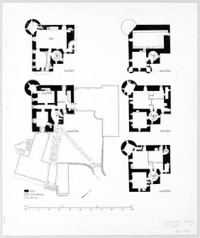 Publication drawing. Dunderave Castle; plans. 