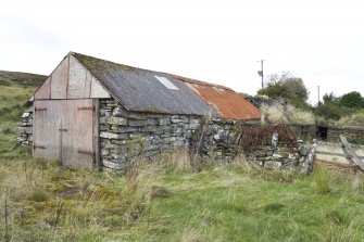 View of cart shed at The Corr, from east-south-east.