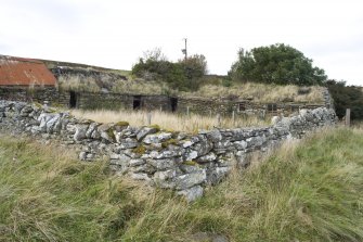 View of workshop enclosure at The Corr, from south.