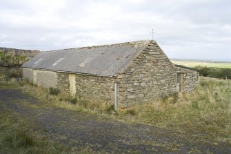 View of barn and stables at The Corr, from west-south-west.