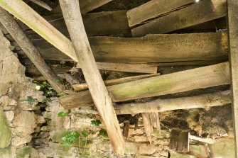 Detail of roof structure in wash house at The Corr.