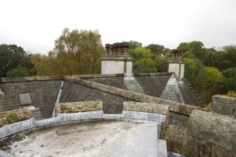 View of roof and chimneys