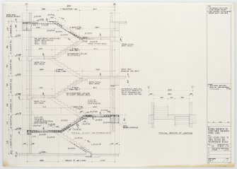 National Museum of the Libyan Arab Jamahiriya, Tripoli, Libya.
East escape stair 10. Cross section and reinforcment details.