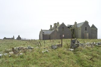 General view of Vallay House taken from W, with Old Vallay House and the Chamberlain's House visible in the background