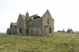 View of Vallay House, taken from SW, with Old Vallay House and the Chamberlain's House in the background