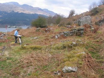 High Morlaggan: plane table survey set up between buildings 3 and 4