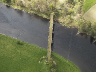 Oblique aerial view centred on the railway viaduct, taken from the ENE.