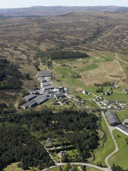 Oblique aerial view of Tomatin Distillery, taken from the ENE.
