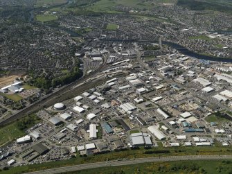 Oblique aerial view of the Citadel area of Inverness and the Longman Industrial Estate, taken from the NE.