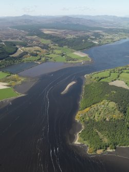 General oblique aerial view looking along the Dornoch Firth at Creich, taken from the ESE.