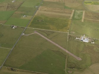 Oblique aerial view centred on Sanday airfield, taken from the W.