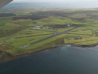 General oblique aerial of view of Kirkwall airport, taken from the NNE.