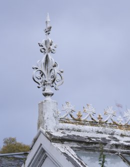 Glasshouse. W Section. Decorative ironwork. Detail