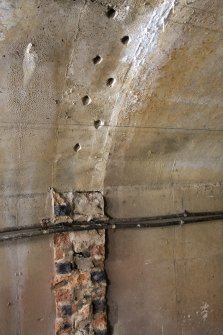 Interior. Detail of brickwork alterations in main tunnel.