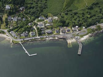 General oblique aerial view centred on the Ferry Terminal, taken from the NE.