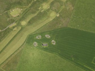 Oblique aerial view centred on the anti aircraft battery, taken from the SE.