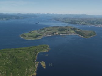 General oblique aerial view (distant) centred on the island, taken from the S.