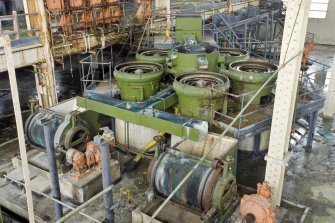 Interior.  Detail of Nitrocellulose, potchers and blenders in the pulping and blending house.