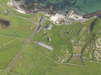 General oblique view centred on Hynish, taken from the SW.