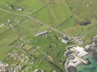 General oblique view centred on Hynish, taken from the ESE.