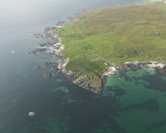 General oblique view centred on Hynish, taken from the NNE.