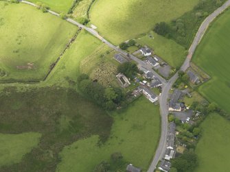 Oblique aerial view of Dalton Old Parish Church, taken from the E.