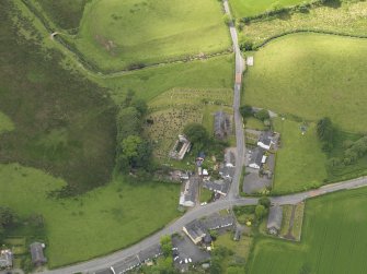 Oblique aerial view of Dalton Old Parish Church, taken from the NE.