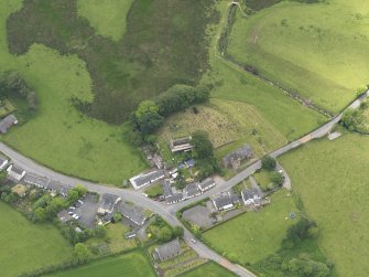 Oblique aerial view of Dalton Old Parish Church, taken from the N.