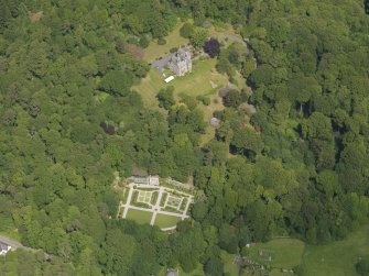 General oblique aerial view of Shambellie House and policies, taken from the SSE.