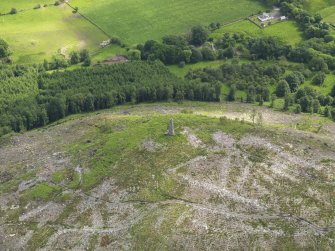 Oblique aerial view of the commemorative monument on Waterloo Hill, taken from the W.