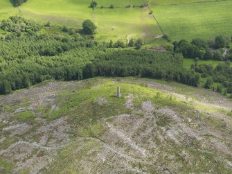 Oblique aerial view of the commemorative monument on Waterloo Hill, taken from the W.