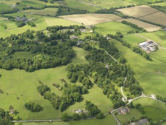 General oblique aerial view of Threave House and policies, taken from the E.