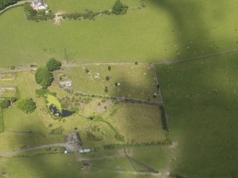 Oblique aerial view of Kelton Old Parish Church, taken from the SE.