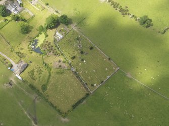 Oblique aerial view of Kelton Old Parish Church, taken from the E.