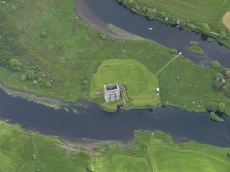 Oblique aerial view of Threave Castle, taken from the WSW.
