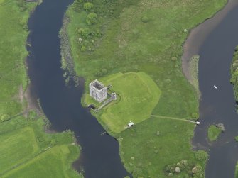 Oblique aerial view of Threave Castle, taken from the SSW.