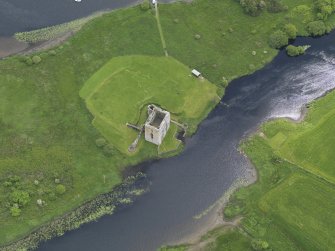 Oblique aerial view of Threave Castle, taken from the NW.