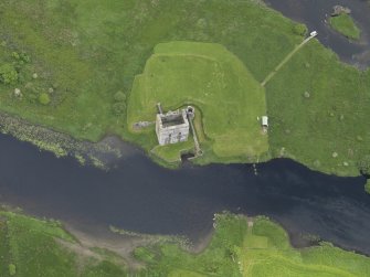 Oblique aerial view of Threave Castle, taken from the WSW.