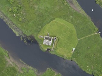 Oblique aerial view of Threave Castle, taken from the SW.