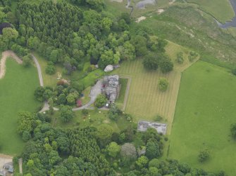 Oblique aerial view of Cumstoun House, taken from the WSW.