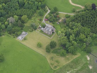 Oblique aerial view of Cumstoun House, taken from the SE.